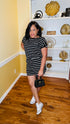 Resort Chic - stripe romper (black/ivory)